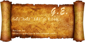 Göbölös Elek névjegykártya